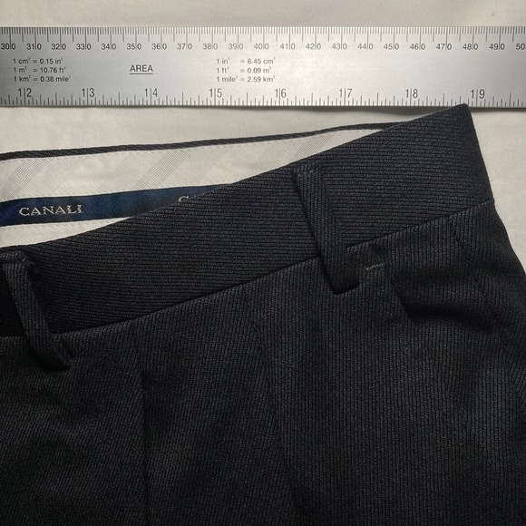 Canali Pants Mens XL 38x31 100% Wool Formal Business Charcoal Gray Pleated Front - Picture 5 of 9